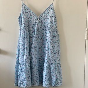 NEW SPRING FRESH COTTON MATERIAL LIGHT BLUE DRESS